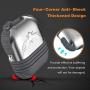 Lauzq Metal Airpods Case,Hard Case Cover Full Protective Skin Cover Shockproof Compatible Airpods 1&2 Charging Case(Not for Wireless Charging),Dual-Layer Silicone & Anti-Lost Keychain