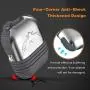 Lauzq Metal Airpods Case,Hard Case Cover Full Protective Skin Cover Shockproof Compatible Airpods 1&2 Charging Case(Not for Wireless Charging),Dual-Layer Silicone & Anti-Lost Keychain