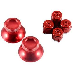 eXtremeRate Red Metal Alumium Alloy Thumbsticks Bullet ABXY Mod Buttons Replacement Parts for Microsoft Xbox One Xbox One S X Controller