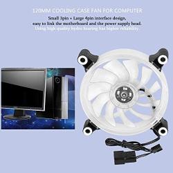 LED Case Fan, Ultra-Low Vibration Noise Light Weight Cooling Fan, for PC Heatsink CPU Heatsink(Transparent)