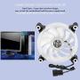 LED Case Fan, Ultra-Low Vibration Noise Light Weight Cooling Fan, for PC Heatsink CPU Heatsink(Transparent)