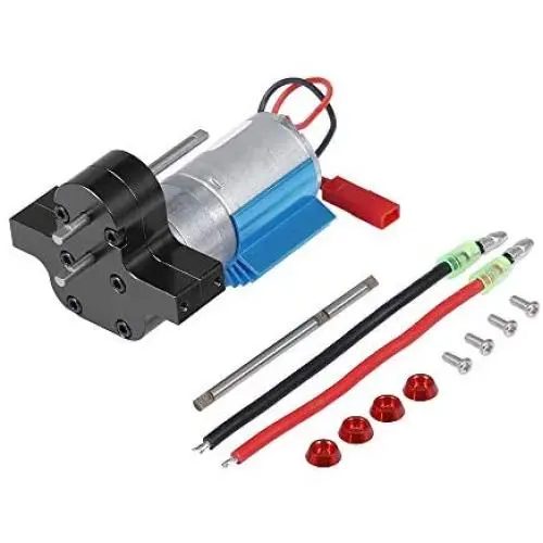 GoolRC Metal Gearbox with 370 Brushed Motor Speed Change Replacement for 1/12 MN-D90 FJ-45 RC Car Parts (Black)