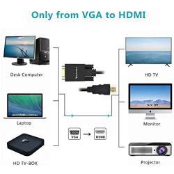 VGA to HDMI Cable 10M/30 Feet (Old PC to New TV/Monitor with HDMI),FOINNEX VGA to HDMI Cable with Audio for Connecting Old PC,Laptop with a VGA Output to New Monitor,HDTV.Male to Male, All-in-ONE