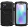 HATA iPhone 11 Metal Military Heavy Duty case, iPhone 11 Rugged Drop Tested Case with Built-in Screen Protector Kickstand Sturdy Full Body Cover (Black, iPhone 11)