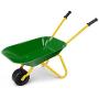 Costzon Kids Metal Wheelbarrow, Yard Rover Steel Tray, Metal Construction Toys Kart, Tote Dirt/Leaves/Tools in Garden for Toddlers, Green