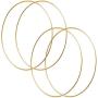 HOHIYA 19 Inch Metal Floral Hoop Wreath 4pcs Large Gold Craft Macrame Ring for Christmas Wedding Wall Hanging 4mm Wire