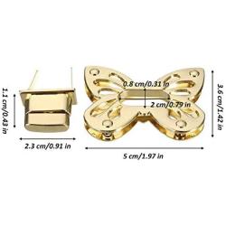 RMISODO 4 Pieces Butterfly Shaped Clasp Turn Lock Metal Purse Twist Lock for DIY Handbag Purse