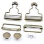 Healifty 4pcs Overall Buckles Retro Suspender Buckles Overall Clip Replacement for Trousers Cotton Jacket Jeans Bronze