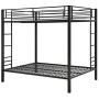 DHP Full over Full Bunk Bed for Kids, Metal Frame with Ladder (Black)