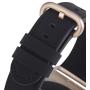JSGJMY Compatible with Apple Watch Band 38mm 40mm 42mm 44mm Women Men Genuine Leather Replacement Strap for iWatch Series SE 6 5 4 3 2 1 (Black with Champagne Gold Clasp, 38mm/40mm S/M)