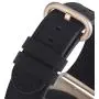 JSGJMY Compatible with Apple Watch Band 38mm 40mm 42mm 44mm Women Men Genuine Leather Replacement Strap for iWatch Series SE 6 5 4 3 2 1 (Black with Champagne Gold Clasp, 38mm/40mm S/M)