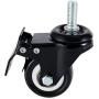 DICASAL 4 Pack 1.5 Inch Swivel Stem Casters, Non-Marking Polyurethane Wheels 330 Lbs with Diameter 3/8''- 16 x 1'' Stem Thread and Nuts for Carts Trolley Furniture