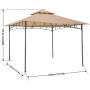 ABCCANOPY 11x11 Patio Gazebos for Patios Double Roof Soft Canopy Garden Backyard Gazebo for Shade and Rain, Khaki