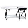 TUFFIOM 57-Inch Sewing Craft Table, Specialized Sewing Machine Shelf, Enlarged Cutting Space, Sturdy Multifunctional Computer Desk with Storage Drawer, Adjustable Height, Ideal for Home Indoor Use