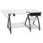 TUFFIOM 57-Inch Sewing Craft Table, Specialized Sewing Machine Shelf, Enlarged Cutting Space, Sturdy Multifunctional Computer Desk with Storage Drawer, Adjustable Height, Ideal for Home Indoor Use TUFFIOM 57-Inch Sewing Craft Table, Specialized Sewing Machine Shelf, Enlarged Cutting Space, Sturdy Multifunctional Computer Desk with Storage Drawer, Adjustable Height, Ideal for Home Indoor Use
