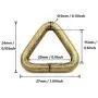 BIKICOCO 4/5 Metal Triangle Ring Buckle Connectors Non Welded Round Edge Webbing Bag Clasp Handbag Strap Making Hardware, Bronze - Pack of 10