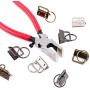 Swpeet 36 Sets 1'' 25mm 3 Colors Key Fob Hardware with 1Pcs Key Fob Pliers , Glass Running Pliers Tools with Jaws, Studio Running Pliers Attach Rubber Tips Perfect for Key Fob Hardware Install