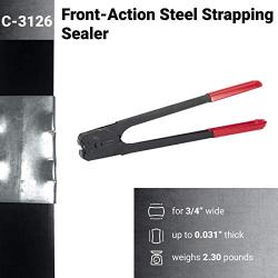 IDL Packaging C-3126 Double Notched Front Action Sealer/Crimper for 3/4'' Steel Strapping – Durable Tool with Long Handle – Good for Horizontal and Vertical Operation – Heat-Treated Wearing Steel Parts