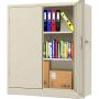 INTERGREAT Steel Storage Cabinet with Lock, Lockable Metal Storage Cabinet with 2 Doors Locking Counter Cabinet for Home Office (Grey)
