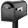 Architectural Mailboxes 8830B-10 Winston Nickel Flag Post Mount Mailbox, Medium, Black Architectural Mailboxes 8830B-10 Winston Nickel Flag Post Mount Mailbox, Medium, Black