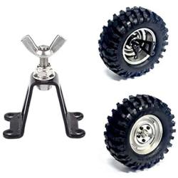 Maxmoral RC Metal Spare Tire Rack for 1/10 Axial SCX10 RC4WD D90 Tamiya CC01 RC Rock Crawler Car Parts,RC Rear Spare Tyre Bracket Wheel Holder