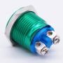 Twidec / 16mm Waterproof Green Metal Shell Momentary Flat Push Button Switch 3A/12~250V SPST 1NO Start Button for car Modification Switch（Quality Assurance for 1 Years） M-16-G-P