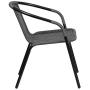 Flash Furniture Gray Rattan Indoor-Outdoor Restaurant Stack Chair