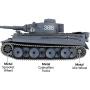 Modified Edition 1/16 2.4ghz Remote Control German Tiger I Gray Color Tank Model(360-Degree Rotating Turret)(Steel Gear Gearbox)(3800mah Nimh Battery)(Metal Tracks &Sprocket Wheel & Idle Wheel)