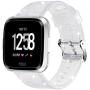 Maxjoy Compatible with Fitbit Versa 2 Bands, Versa Silicone Band Women Waterproof Sweat Resistant Replacement Strap with Metal Buckle Compatible with Fitbit Versa/Versa 2/Versa Lite/Versa SE, Silver