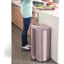 iTouchless SoftStep 13.2 Gallon Stainless Steel Step Trash Can with Odor Control System, 50 Liter Pedal Garbage Bin for Kitchen, Office, Home - Silent and Gentle Open and Close, Rose Gold