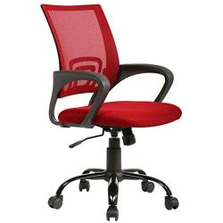 Office Chair Ergonomic Cheap Desk Chair Mesh Computer Chair Back Support Modern Executive Adjustable Rolling Swivel Chair for Home&Office, Red