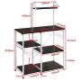 Mr IRONSTONE Kitchen Bakers Rack Utility Storage Shelf 35.5'' Microwave Stand 3-Tier+4-Tier Shelf for Spice Rack Organizer Workstation(Dark Brown)