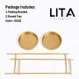 LITA Plant Stand with 2 Tier Tall Metal Flower Plants Pot Holder Display Shelf for Indoor or Outdoor Plants Corner Display - Glod Dia. 10'' x H 30''