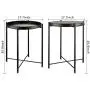 EKNITEY End Table,Folding Metal Side Table Waterproof Small Coffee Table Sofa Side Table with Removable Tray for Living Room Bedroom Balcony and Office (Black)