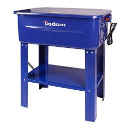 Red Sun Parts Washer 20 Gallon Cabinet Electric Solvent Pump Portable Automotive Parts Cleaner with Shelf Tank for Wheel Bearings, Gears, and carburetors