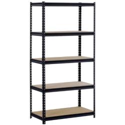 EDSAL UR185P-BLK Black Steel Heavy Duty 5-Shelf Shelving Unit, 4000lbs Capacity, 36'' Width x 72'' Height x 18'' Depth