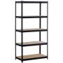 EDSAL UR185P-BLK Black Steel Heavy Duty 5-Shelf Shelving Unit, 4000lbs Capacity, 36'' Width x 72'' Height x 18'' Depth