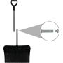 CASL Brands Aluminum Snow Shovel with D-Grip Handle and Heavy-Duty Metal Wear Strip - Adjustable Powder-Coated Steel Handle with Plastic Grip - 22-Inch Blade - Black