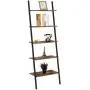 HOOBRO Ladder Shelf, 5-Tier Sloping Bookshelf, Industrial Plant Flower Stand Shelves, Leaning-Against-Wall Storage Rack for Living Room, Kitchen, Office, Metal Frame, Rustic Brown BF70CJ01 HOOBRO Ladder Shelf, 5-Tier Sloping Bookshelf, Industrial Plant Flower Stand Shelves, Leaning-Against-Wall Storage Rack for Living Room, Kitchen, Office, Metal Frame, Rustic Brown BF70CJ01