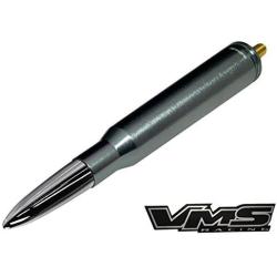 VMS RACING 50 Cal Caliber Gunmetal Chrome TIP Bullet Antenna Heavy Gauge CNC Machined Billet Aluminum Short Compatible with Chevrolet Silverado 1500 2500 3500 07-20