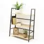 C-Hopetree Ladder Bookshelf - 3 Tier Bookcase Display Shelf - Black Metal Frame C-Hopetree Ladder Bookshelf - 3 Tier Bookcase Display Shelf - Black Metal Frame