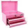 APOLLO TOOLS Pink Metal Tool Box with Deep Top Compartment and 2 Drawers in Heavy-Duty Steel Chest With Ball Bearing Opening And Powder Coated Finish - Pink Ribbon - DT5010P APOLLO TOOLS Pink Metal Tool Box with Deep Top Compartment and 2 Drawers in Heavy-Duty Steel Chest With Ball Bearing Opening And Powder Coated Finish - Pink Ribbon - DT5010P