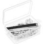 Pangda Grommet Tool Kit, Grommet Setting Tool and 100 Sets Grommets Eyelets with Storage Box (1/4 Inch Inside Diameter, Silver)