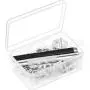 Pangda Grommet Tool Kit, Grommet Setting Tool and 100 Sets Grommets Eyelets with Storage Box (1/4 Inch Inside Diameter, Silver)