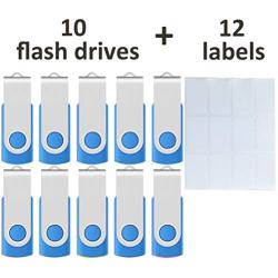 Enfain Bulk 1GB USB 2.0 Thumb Flash Jump Pen Memory Stick Disk (Blue, Set of 10)