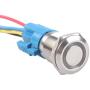 ESUPPORT Momentary 19mm 12V 5A Blue LED Light Angel Eye Metal Push Button Toggle Switch Socket Plug Wire Home Office
