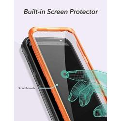 YOUMAKER Designed for Galaxy S9 Plus Case, Heavy Duty Protection Kickstand with Built-in Screen Protector Shockproof Case Cover for Samsung Galaxy S9 Plus 6.2 inch - Orange/Black