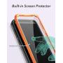 YOUMAKER Designed for Galaxy S9 Plus Case, Heavy Duty Protection Kickstand with Built-in Screen Protector Shockproof Case Cover for Samsung Galaxy S9 Plus 6.2 inch - Orange/Black