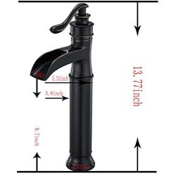 Vessel Sink Faucet Oil Rubbed Bronze Waterfall Single Handle Lever One Hole Bathroom Mixer Tap Deck Mount