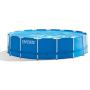 Intex 15ft x 48in Metal Frame Pool Set with Filter Pump, Ladder, Ground Cloth & Pool Cover